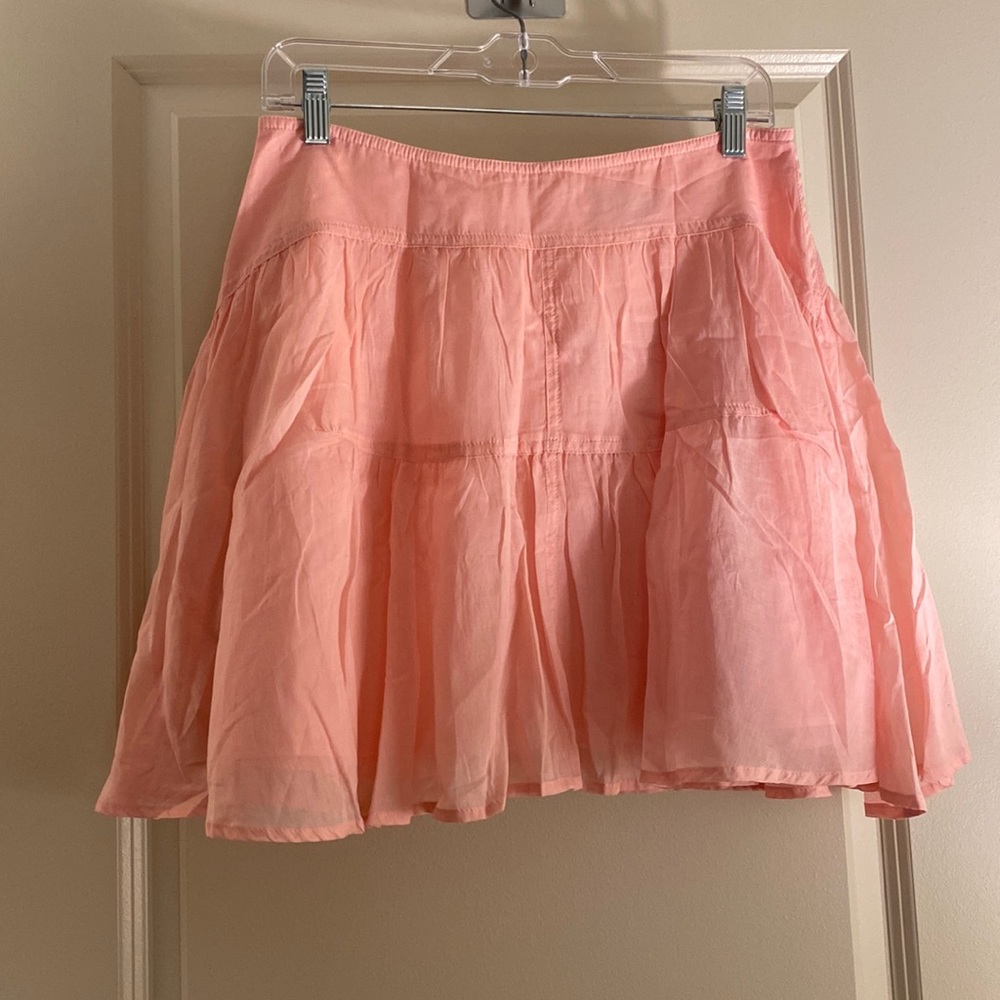 J Crew pink tiered cotton mini skirt
